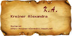 Kreiner Alexandra névjegykártya